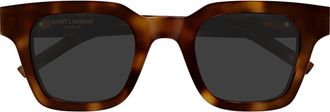 Saint Laurent 47mm Small Rectangular Sunglasses in Havana at Nordstrom