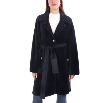 Pinko Pinko, Jassen, Dames, Blauw, S, Wol, Belted Coat