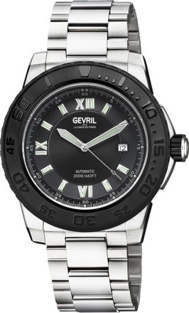 Gevril Group Mens Seacloud 316L Stainless Steel Case, Dk Blue Bezel, Dial, Bracelet Watch - Silver - One Size
