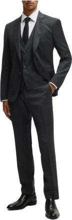 HUGO BOSS Elegant Zwart Thuis Vest Set - Heren - Business pakken - Zwart - 3XL - Wol - Kostuums
