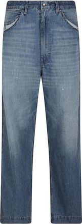 Maison Margiela Wijde Pijpen Jeans - Dames - Regular Fit Jeans - Blauw - S - Katoen - Jeans