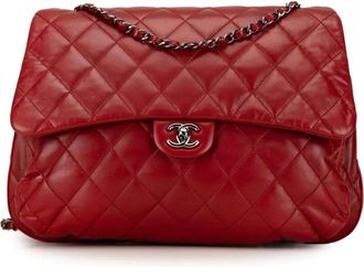 Chanel Borsa a spalla Maxi 3 Accordion in pelle di agnello con battente 2011 - Rosso