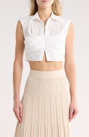 SIMKHAI Emie Cropped Boxy Top in White at Nordstrom Rack, Size 10