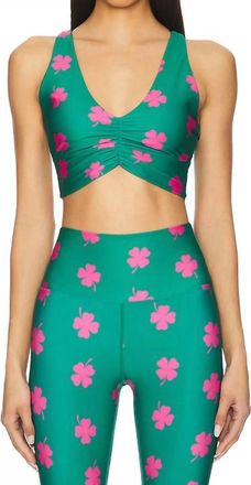 Beach Riot Mindy Lucky Top In Green/pink