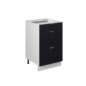 Vicco Mueble Bajo De Cocina Fame-line, Rayas Negras, 50 Cm Sin Encimera