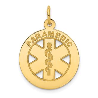 Diamond2Deal 14k Yellow Gold Medium PARAMEDIC Medical Pendant