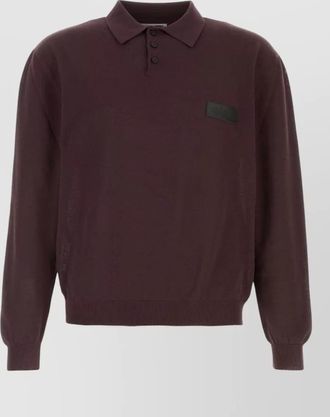 Magliano cotton polo shirt ribbed cuffs hem