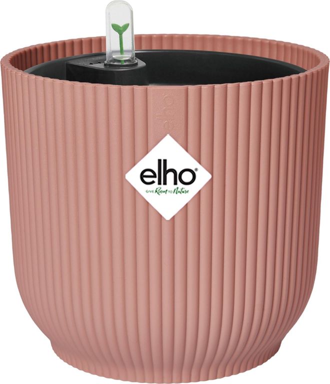 ELHO Vibes Fold Rund mit Selbstbewässerungssystem - Blumentopf für Innen - 100% Recycelter Kunststoff - Ø 18 cm - Rosa/Zartrosa ab 9,99 €