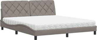 vidaXL Vidaxl - Cama Con Colch&oacute;n De Tela Gris Taupe 180x200 Cm