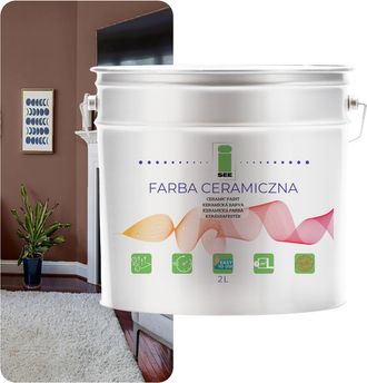 OEM Pintura Cer&aacute;mica Para Paredes, Lavable, Marr&oacute;n, Tierra, 2 L, Resistente A Las Manchas