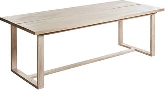 Beliani Mesa de comedor 6 personas de madera marr&oacute;n