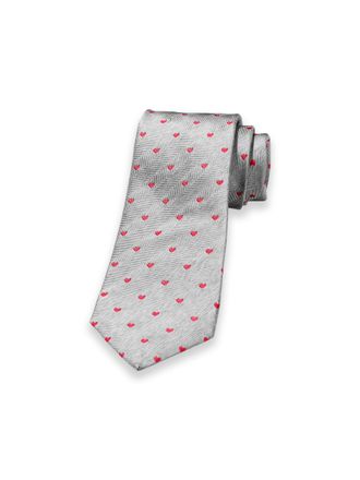 Paul Fredrick Valentines Day Hearts Woven Silk Tie