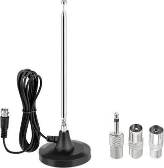 OEM Antena De Radio Dab Fm, Antena Telesc&oacute;pica Fm Con Base Magn&eacute;tica, F&aacute;cil De Instalar, Apta Para Recepci&oacute;n Fm/dab, Color Negro
