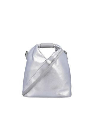 Maison Margiela Structured Silver Shoulder Bag with Numeric Logo