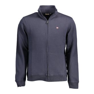 Napapijri Blauwe Sweatshirt met Lange Mouwen en Rits - Heren - Vesten met rits - Blauw - S - Hoodies & sweatvesten