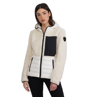 Pajar Fawn Lightweight Mixed Media Jacket with Fixed Hood in White Op at Nordstrom, Size Large
