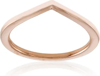 Pandora 14K Rose Gold Plating Polished Wishbone Ring, Size 58