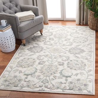 Safavieh Glamour Hand Made Area Rug, Ivory / Grey Traditional Style Non-Shedding