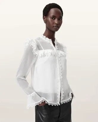 AllSaints Ciara Sheer Lace Shirt