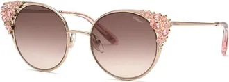 Chopard Brown Pink Gradient Cat Eye Sunglasses SCHL06S 0A39 53
