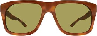 Gucci Sunglasses, unisex, Brown, Size: 55 MM Square Frame Sunglasses