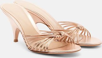 Gianvito Rossi Metallic leather mules