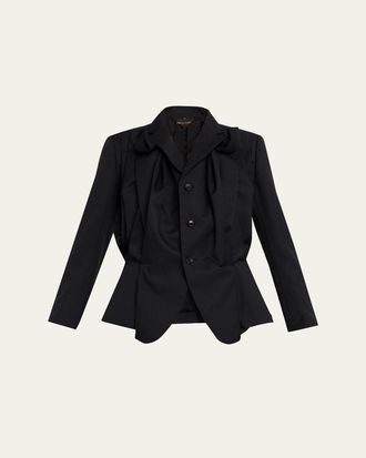 Comme Des Gar&ccedil;ons Draped Single-Breasted Blazer