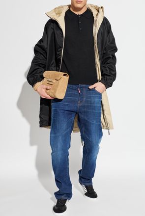 Dsquared2 Wool Polo With Embroidered Logo, Mens, Black