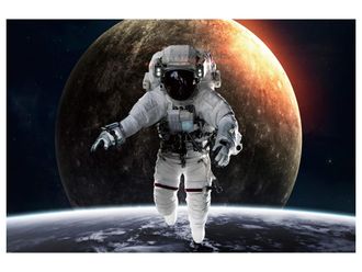 Schubiger M&ouml;bel Digitaldruck auf Glas Astronaut Auf Dem Mond