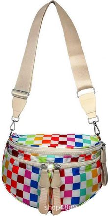 Generic Oxford Cloth Lightweight Bag Large-Capacity Crossbody Sports Bag (White) (Style 4)