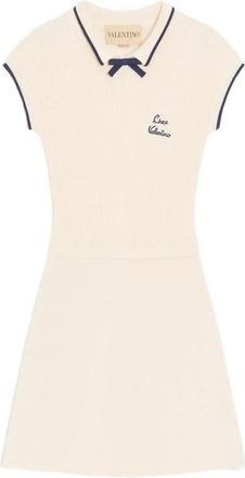 Valentino Garavani bow knitted dress - women - Cotton/Viscose - S - Neutrals