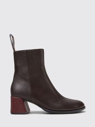 Camper Twins Smooth Leather Ankle Boots with Block Heel and Side Zip