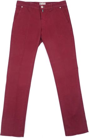 LUIGI BORRELLI NAPOLI Mens Slim-Fit 5-Pocket Pants In Burgundy