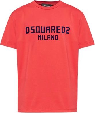 Dsquared2 T-shirt in cotone con logo - Rosso