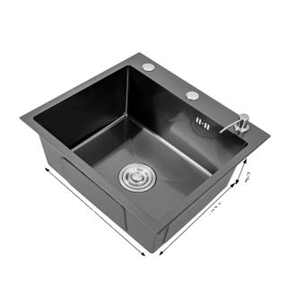 OEM Fregadero De Cocina De Acero Inoxidable Con Dise&ntilde;o De Reducci&oacute;n De Ruido, Color Negro