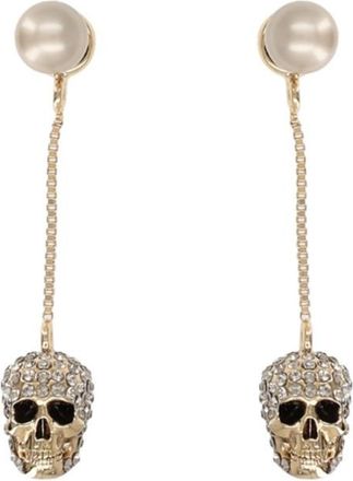 Alexander McQueen Golden Skull Dangler Earrings