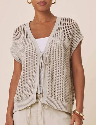 Splendid Simona Tie Front Cardigan In Light Fawn