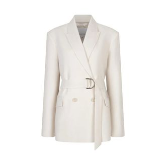 Dante6 Dome Belted Blazer - Dames - Jassen - Beige - Maat: 2XL Leer