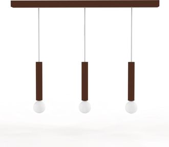 Lumicom Puro Sospensione Binario, 3x E27, Max 42w, Metallo, Marrone Corten, D.4cm H.40cm - Lumicom