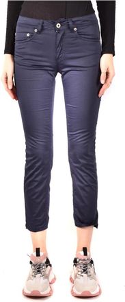 Dondup Slim Fit Chinos met Punk Stijl - Dames - Vrijetijds broeken - Blauw - W25 - Broeken