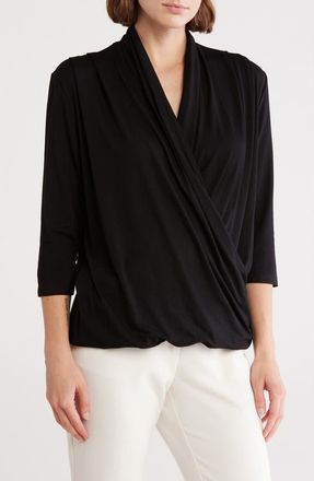 Patrizia Luca Crossover Woven Top in Black at Nordstrom Rack, Size X-Small