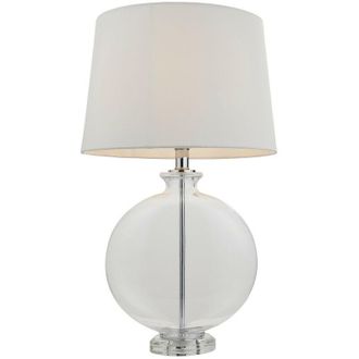 Endon Lighting Table Lamp Clear Glass, Nickel Plate Shade