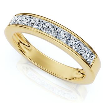 Pompeii3 1/2Ct Princess Cut Diamond Wedding Ring 14k Gold Channel Set Lab Grown