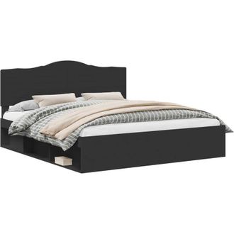 vidaXL Estructura De Cama Negro 200 X 200 Cm Madera De Pino Macizo Vidaxl