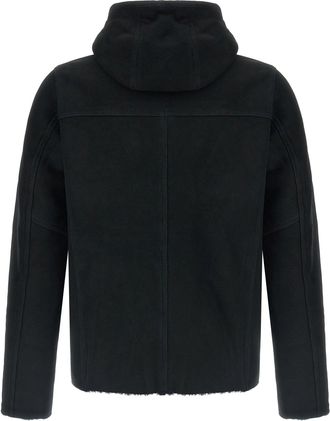 Giorgio Brato Velour Lambskin Shearling-Lined Hoodie - Black
