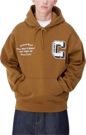 Carhartt Work in Progress Hoodies & sweatvesten, Heren, Bruin, S, Katoen, Bruine Eenden Hoodie Hamilton Bruin