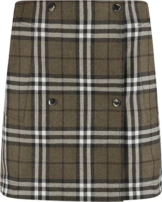 Burberry Geruite Rok met Zakken - Dames - Korte rokken - Veelkleurig - XS - Rokken