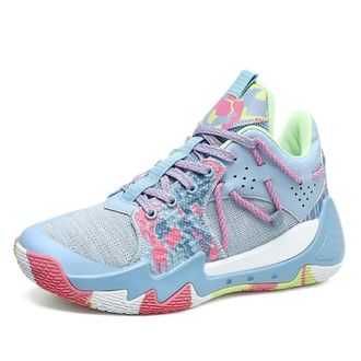 Generic Mens Basketball Shoes with Breathable Mesh High Cut Wear-Resistant, Shock-Absorbing Anti Slip Training Boots Walking Shoes(Blue,5.5 UK)