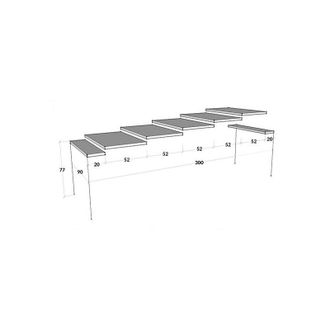 Itamoby Consolle Allungabile in Legno e Ferro H77x40x90/300cm Itamoby Diago Bianco Frassino Classica
