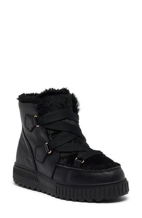 Sorel x Aspen Collection Ona Ave Alpine Lux Genuine Shearling Waterproof Boot in Black/Snow at Nordstrom, Size 6.5